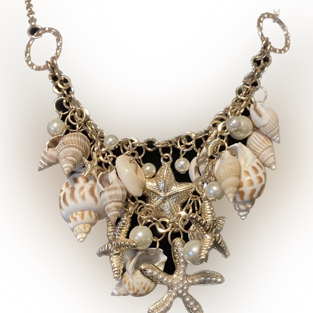 Sea shell necklace summer vacation gold jewelry women’s